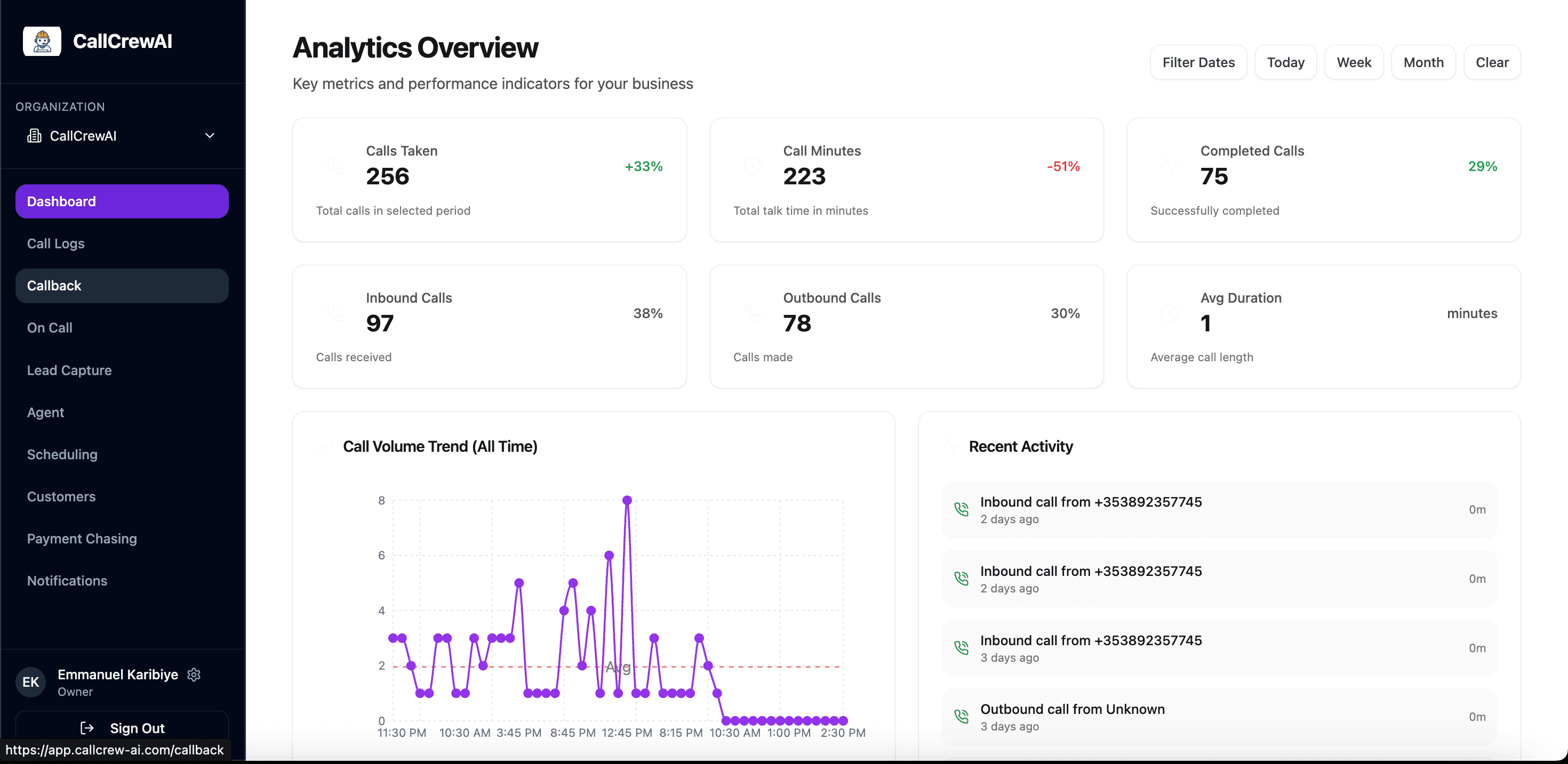 Monitor your calls and get analytics